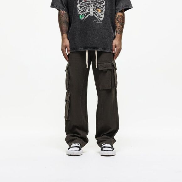 GOODFORNOTHING Tactical Baggy Cargo Pants Khaki 32 NWT - Picture 1 of 7